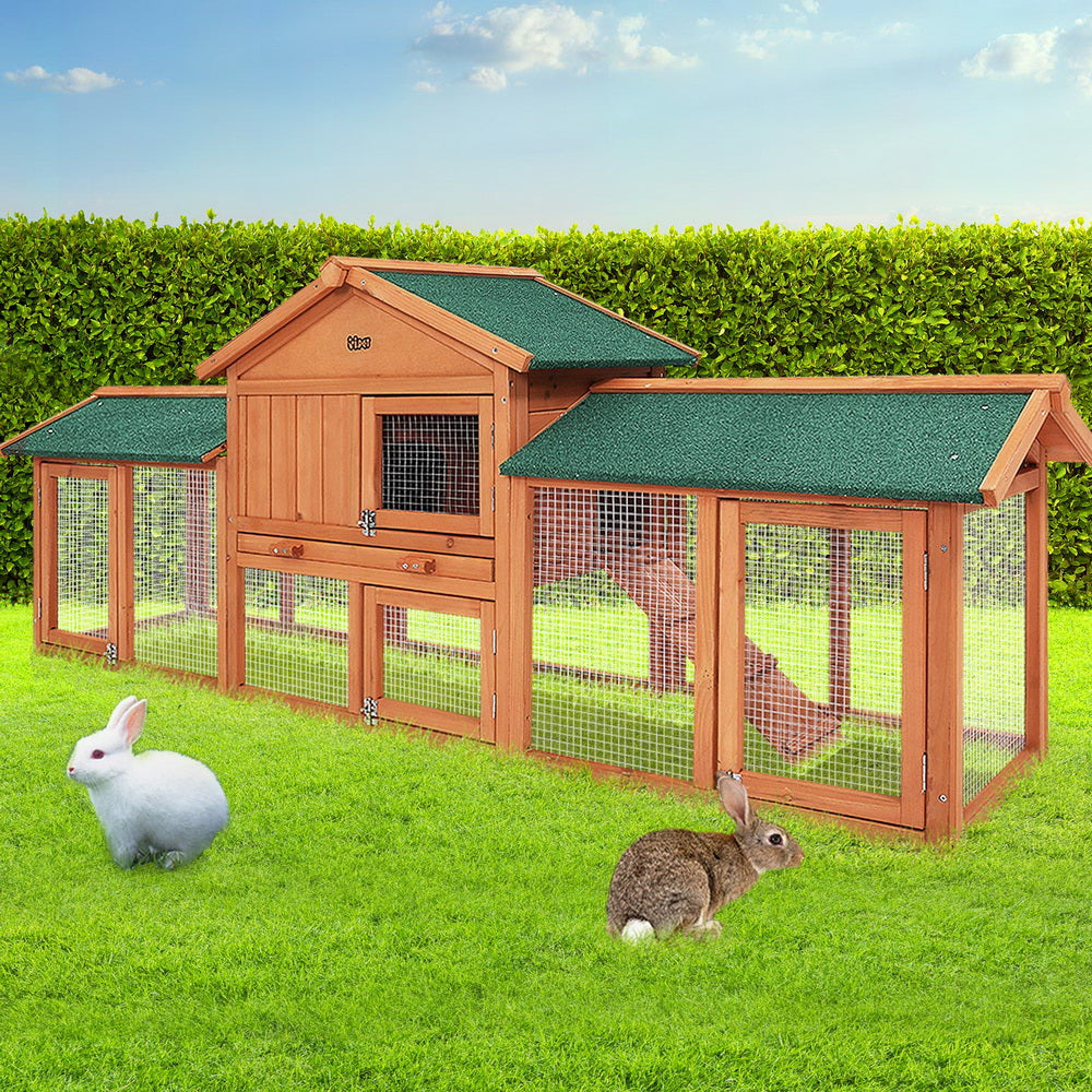 Rabbit Hutch Hutches Large Metal Run Wooden Cage Chicken Coop Guinea Pig - image7