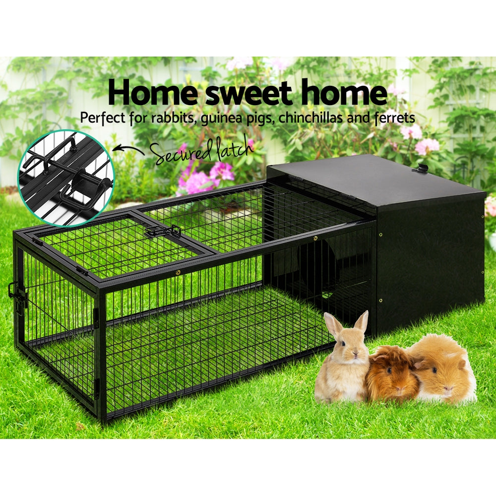 Rabbit Cage Hutch Cages Indoor Outdoor Hamster Enclosure Pet Metal Carrier 122CM Length - image3