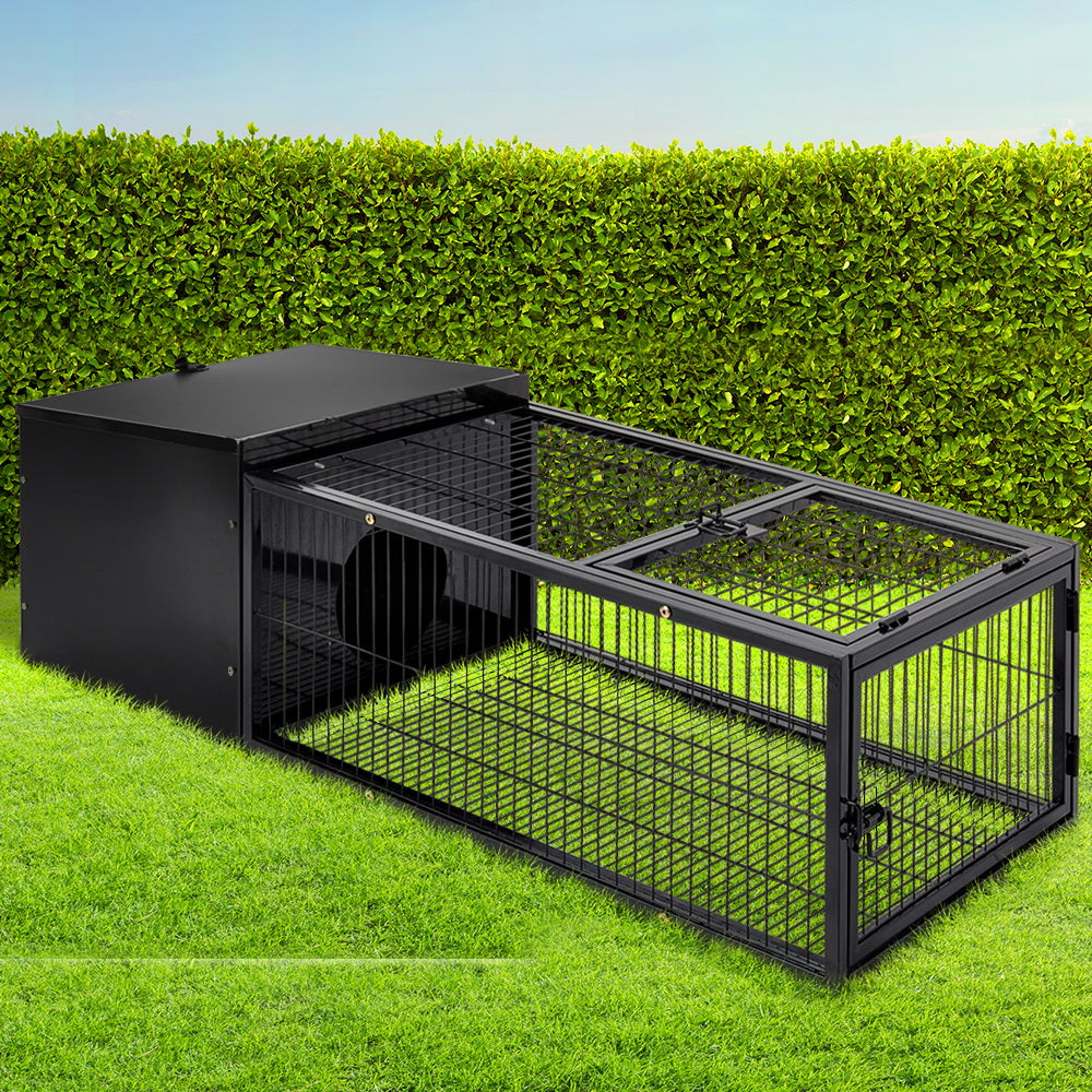 Rabbit Cage Hutch Cages Indoor Outdoor Hamster Enclosure Pet Metal Carrier 122CM Length - image7