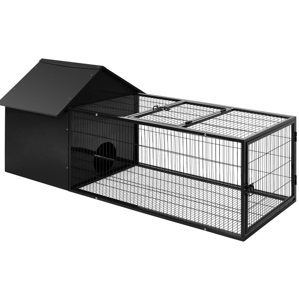 i.Pet Rabbit Cage Hutch Cages Indoor Outdoor Hamster Enclosure Pet Metal Carrier 162CM Length - image1
