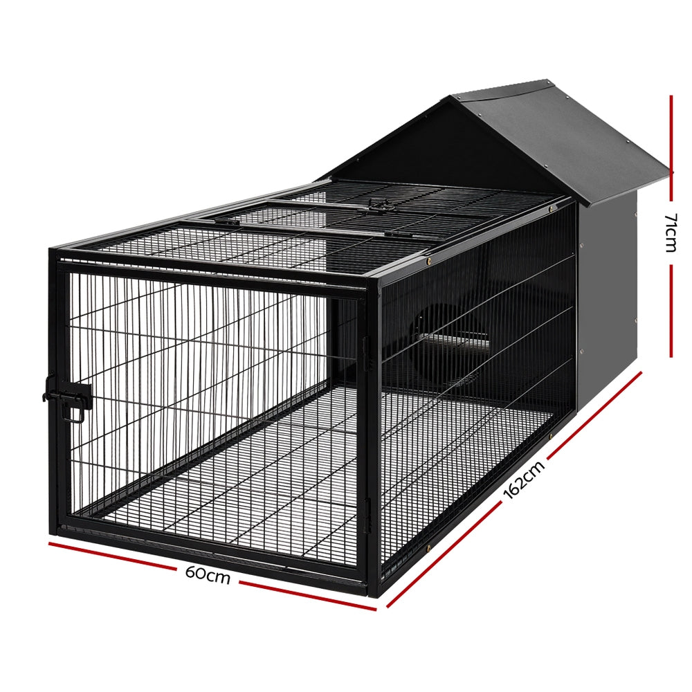 i.Pet Rabbit Cage Hutch Cages Indoor Outdoor Hamster Enclosure Pet Metal Carrier 162CM Length - image2