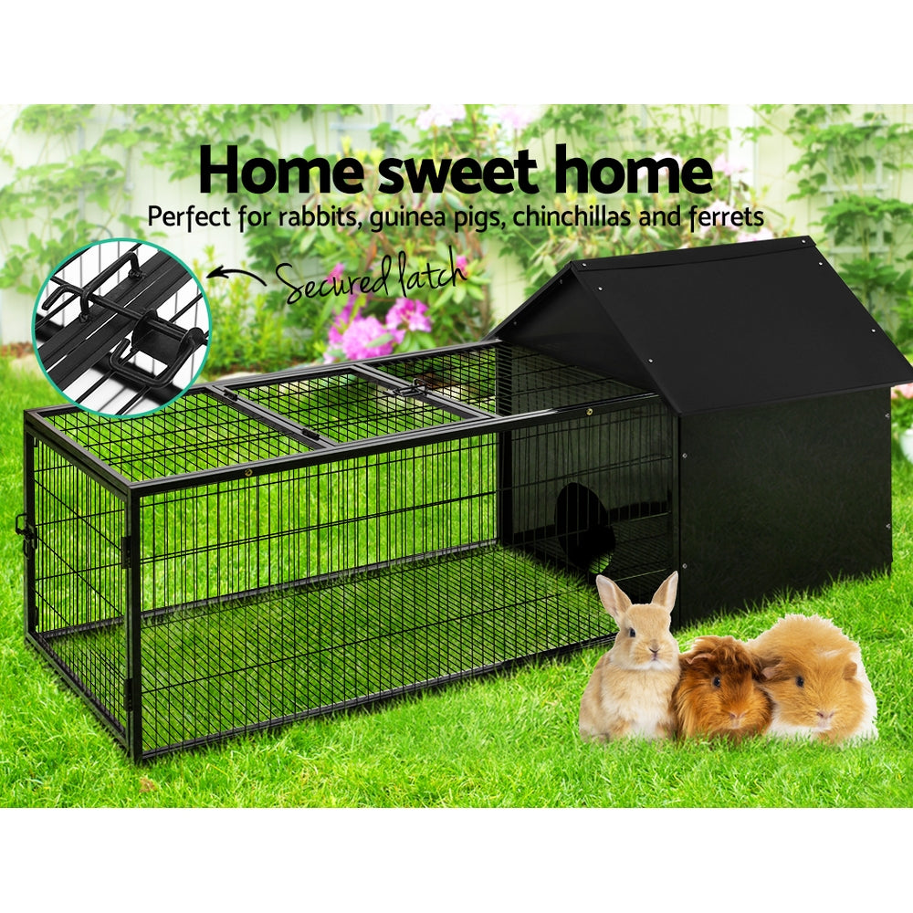 i.Pet Rabbit Cage Hutch Cages Indoor Outdoor Hamster Enclosure Pet Metal Carrier 162CM Length - image3