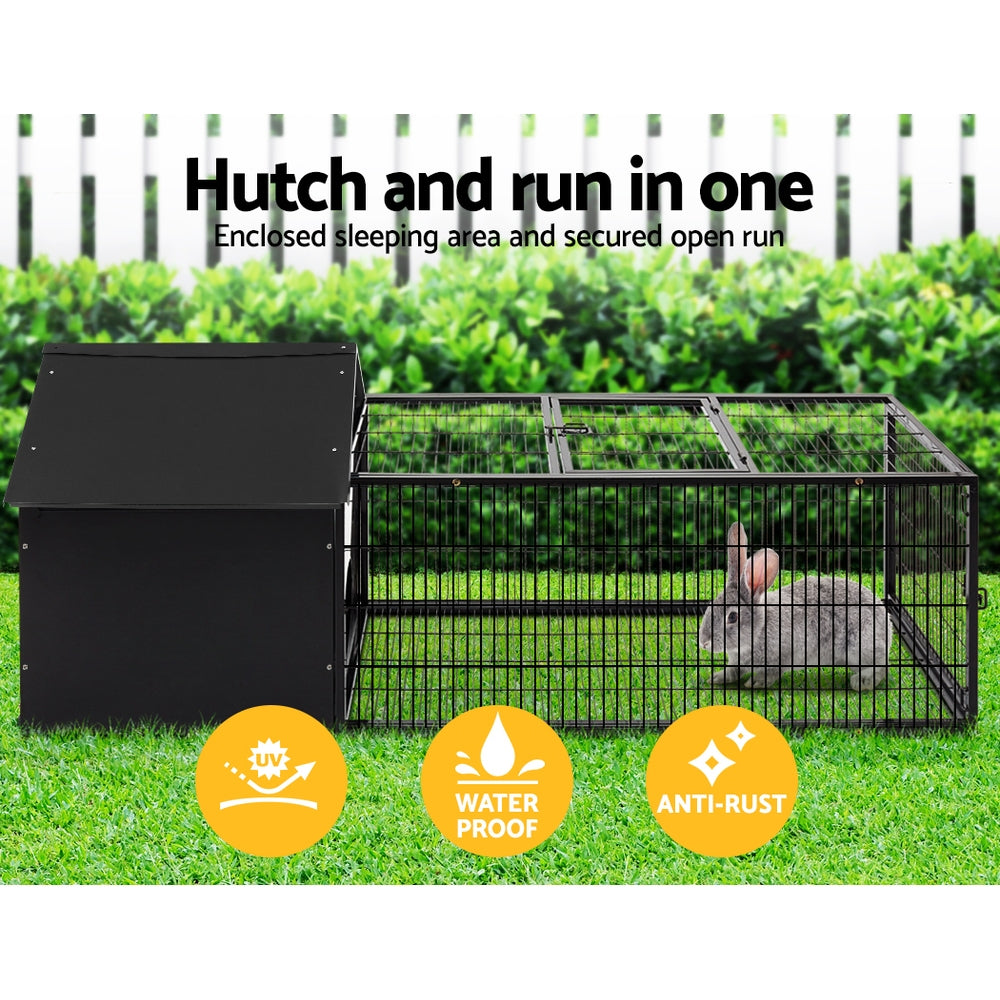 i.Pet Rabbit Cage Hutch Cages Indoor Outdoor Hamster Enclosure Pet Metal Carrier 162CM Length - image4