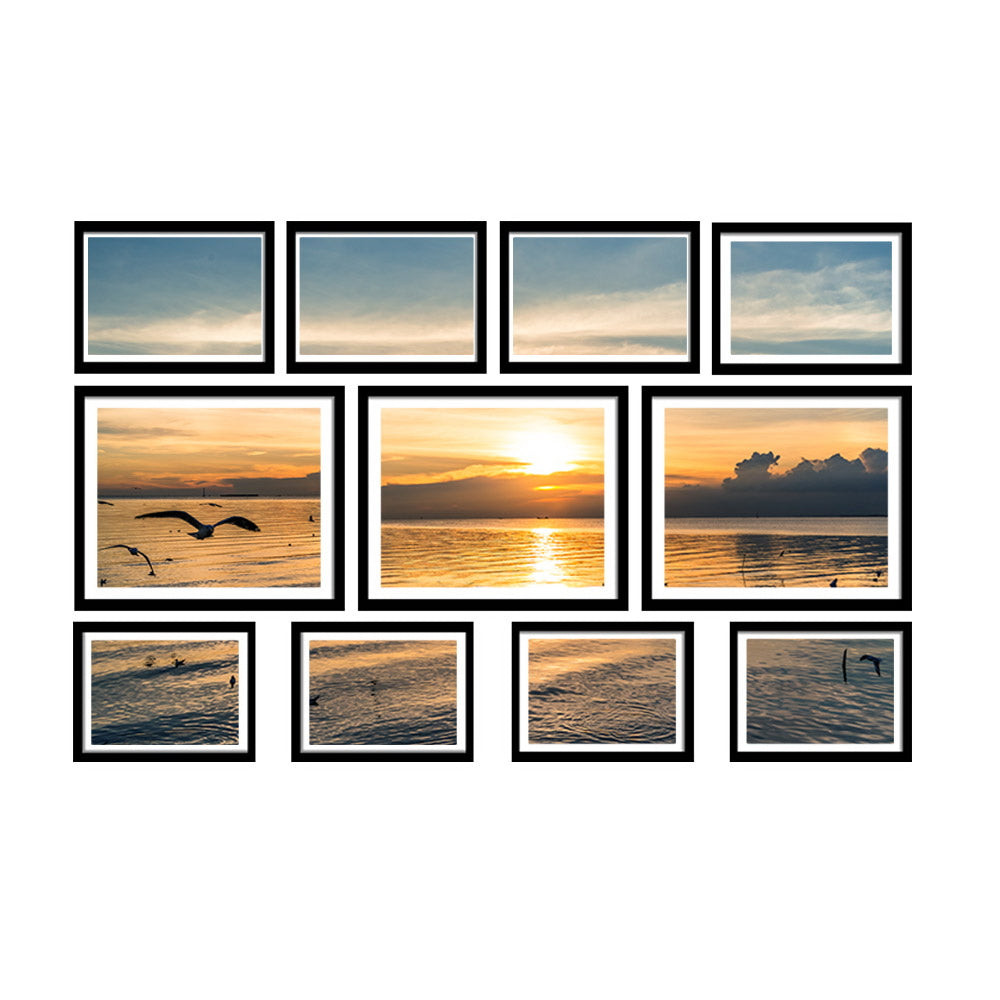 11 PCS Photo Frame Wall Set Collage Picture Frames Home Decor Present Gift Black - image1