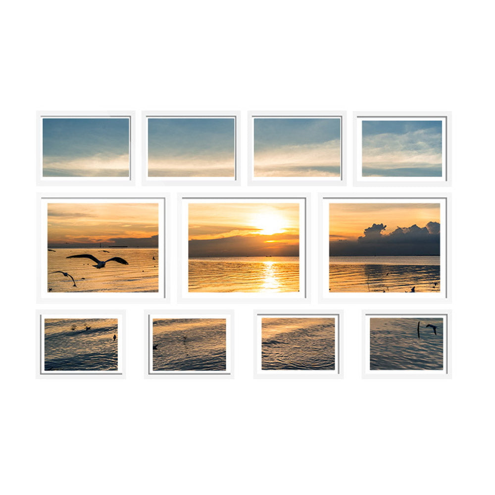 11 PCS Photo Frame Wall Set Collage Picture Frames Home Decor Present Gift White - image1