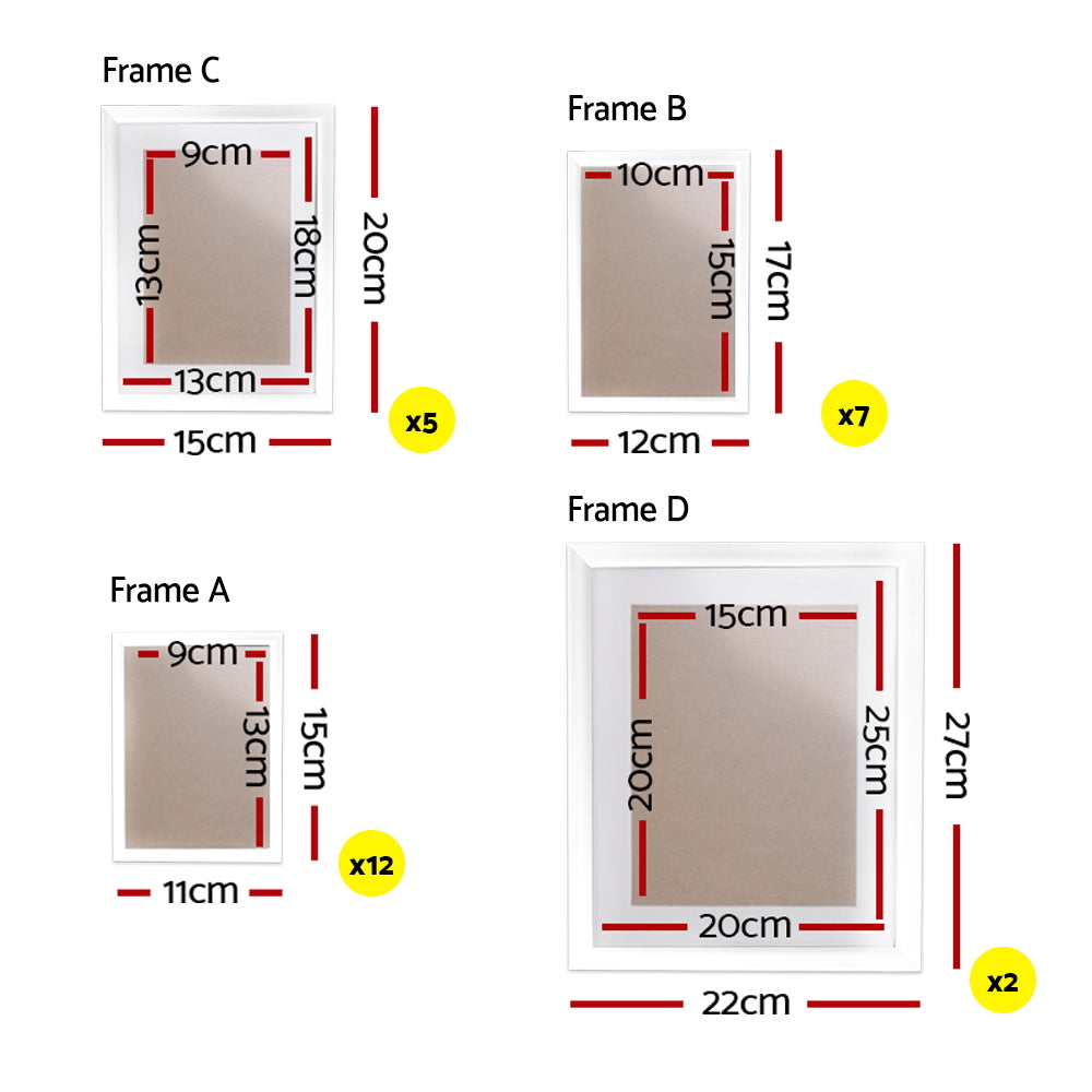 26 PCS Picture Photo Frame Wall Set Home Decor Present Gift White - image2