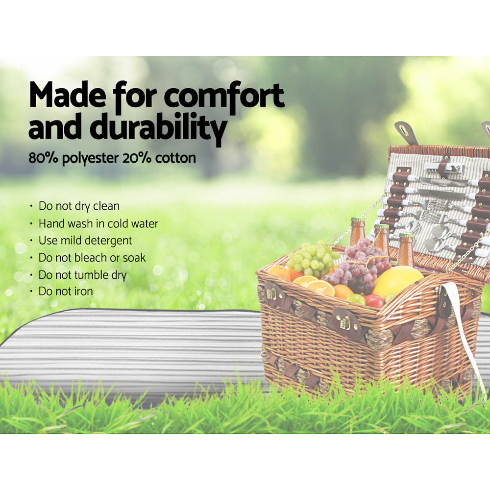 4 Person Picnic Basket Baskets Deluxe Outdoor Corporate Blanket Park - image6