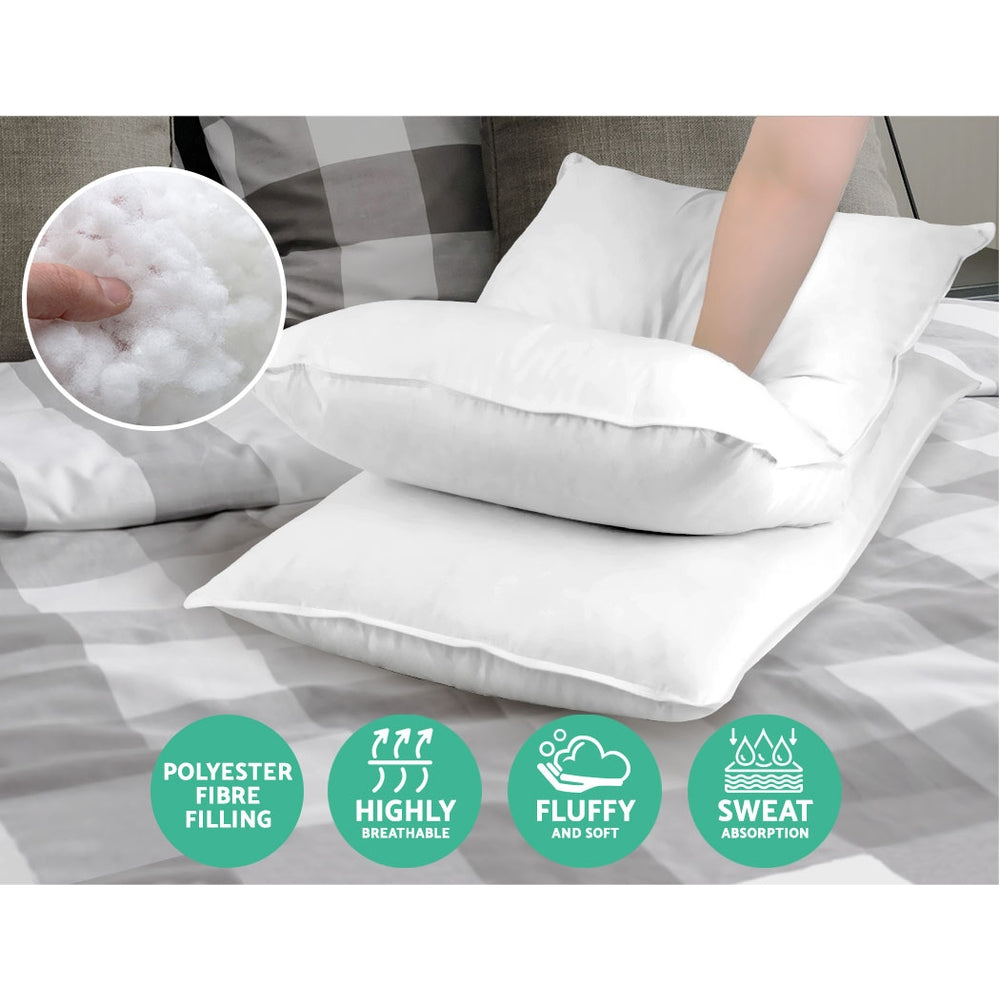 Bedding King Size 4 Pack Bed Pillow Medium*2 Firm*2 Microfibre Fiiling - image3