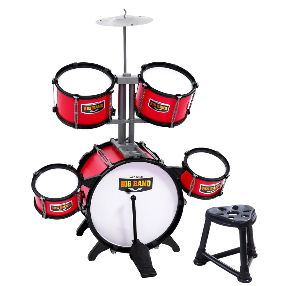 Kids 7 Drum Set Junior Drums Kit Musical Play Toys Childrens Mini Big Band - image1