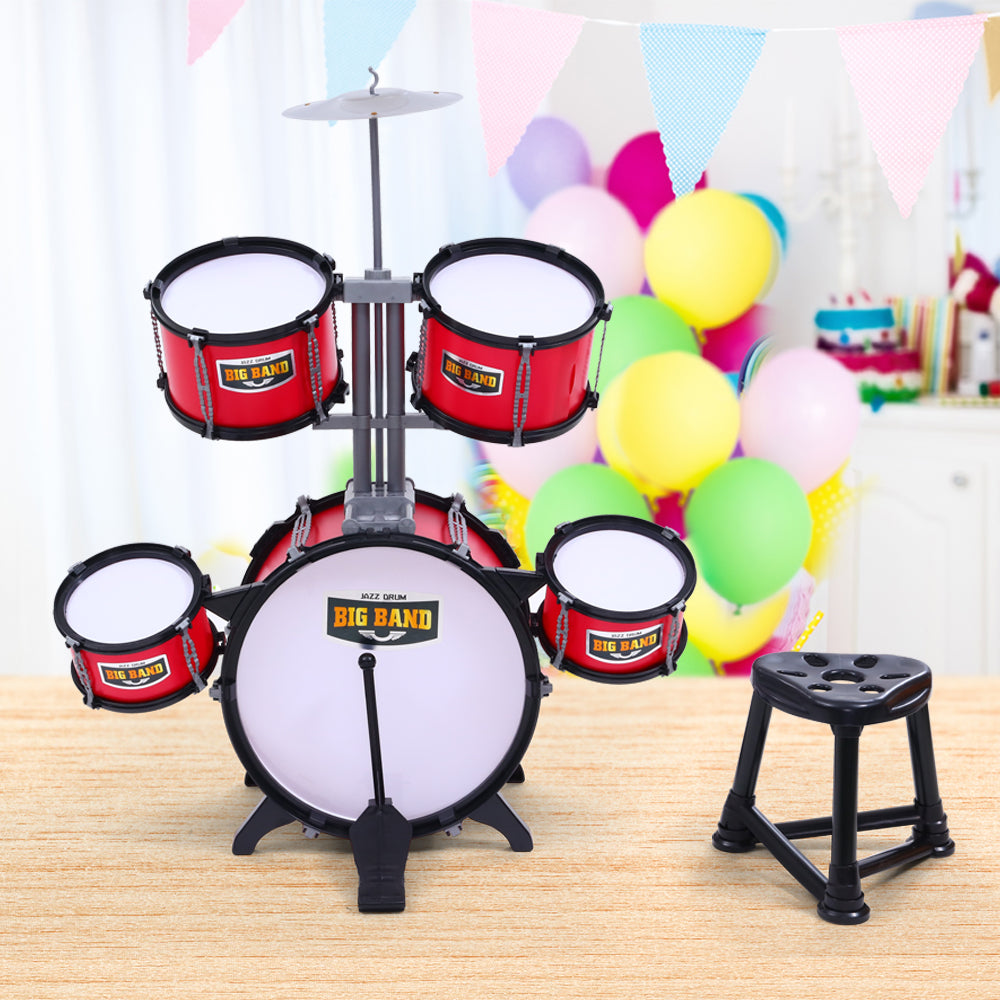 Kids 7 Drum Set Junior Drums Kit Musical Play Toys Childrens Mini Big Band - image7