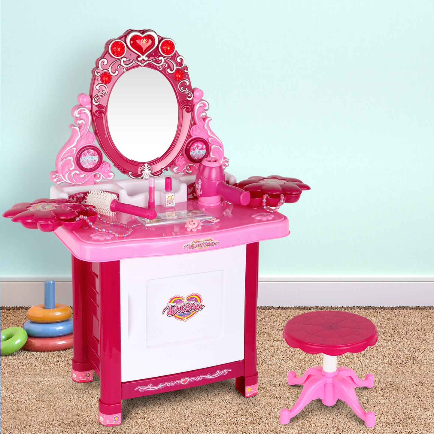30 Piece Kids Dressing Table Set - Pink - image7