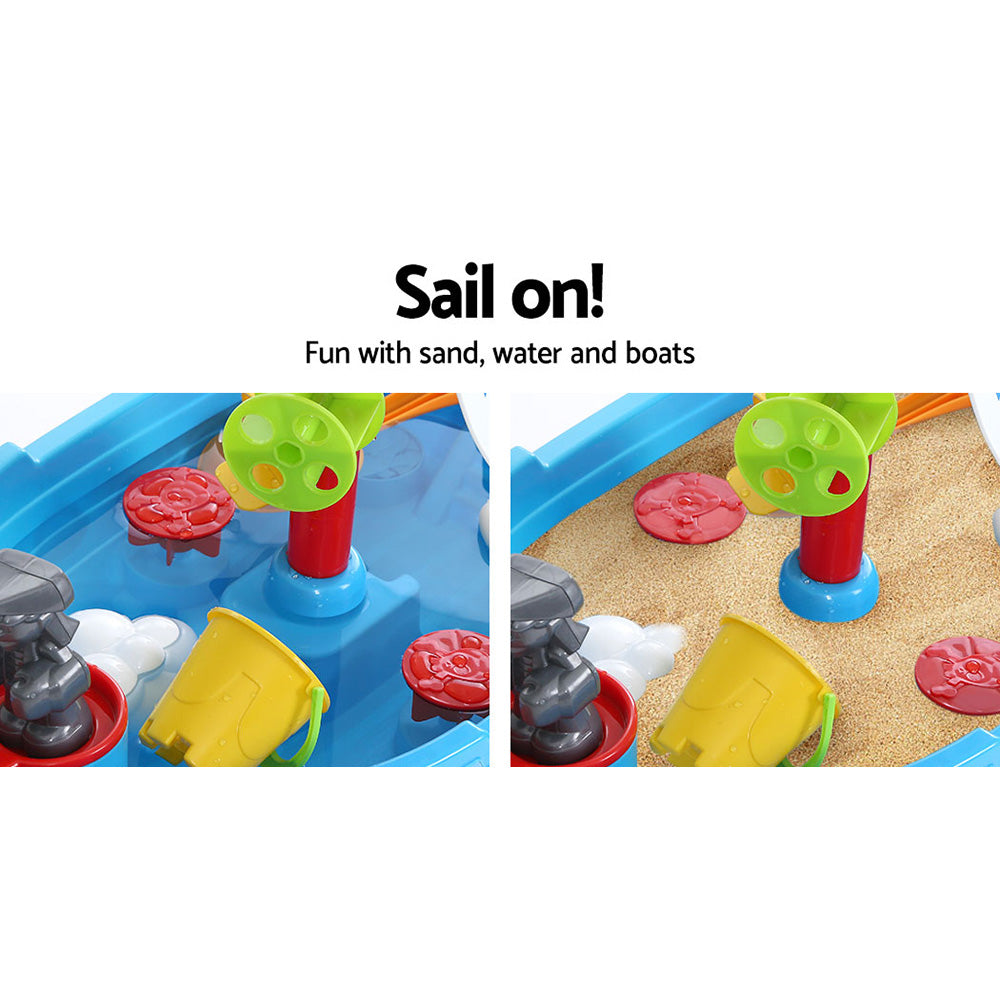 Kids Beach Sand and Water Toys Outdoor Table Pirate Ship Childrens Sandpit - image4