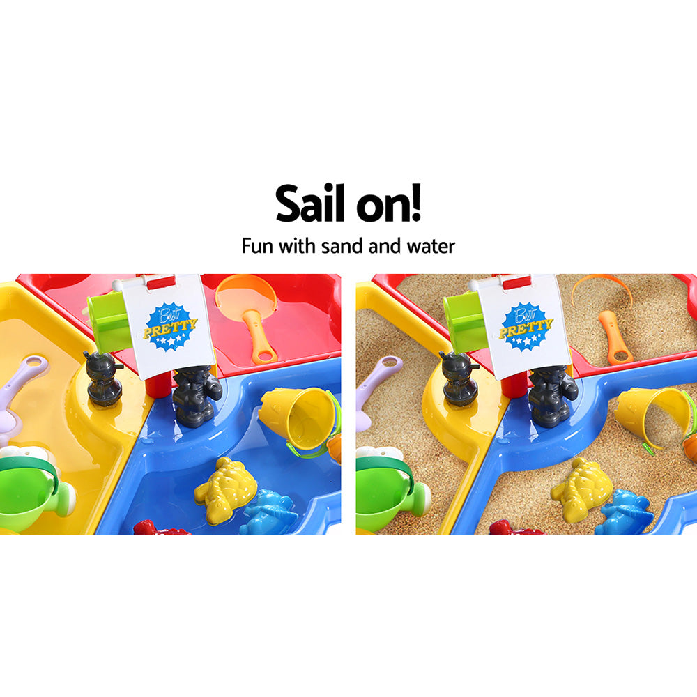 Kids Beach Sand and Water Sandpit Outdoor Table Childrens Bath Toys - image4