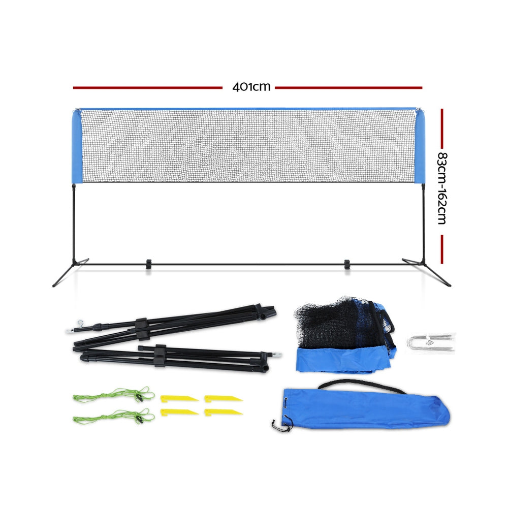 Portable Sports Net Stand Badminton Volleyball Tennis Soccer 4m 4ft Blue - image2