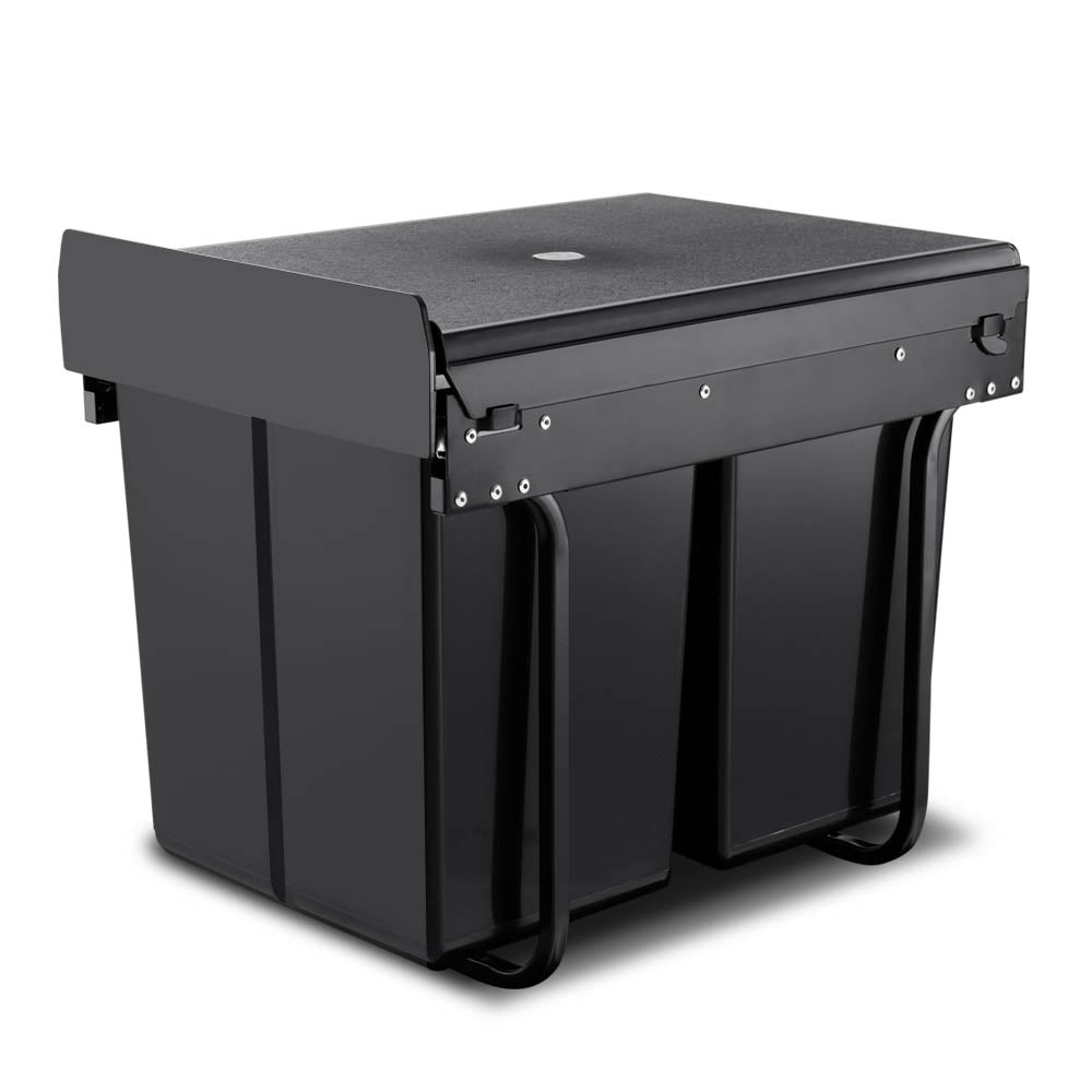 2x20L Pull Out Bin - Black - image3