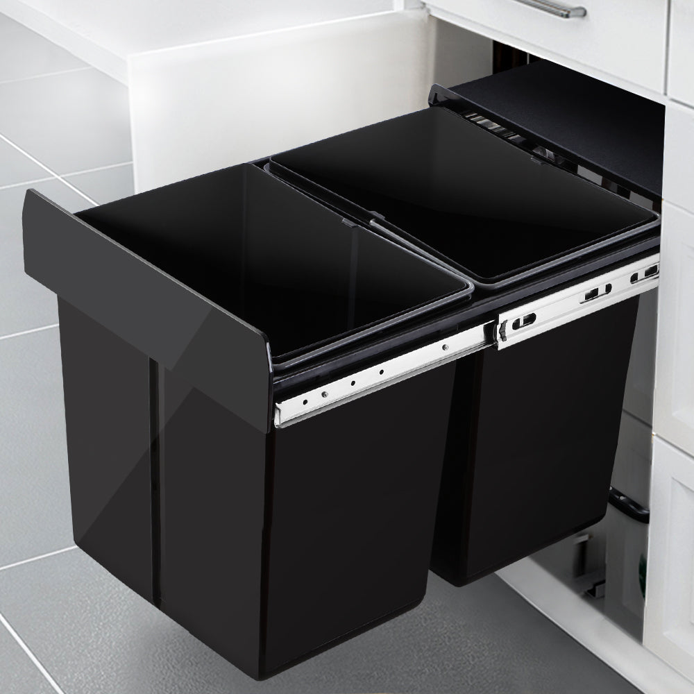 2x20L Pull Out Bin - Black - image7