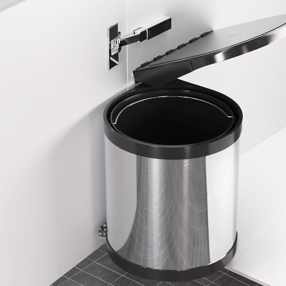 Kitchen Swing Out Pull Out Bin Stainless Steel Garbage Rubbish Can 12L - image8