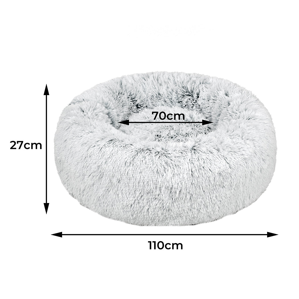 Pet Bed Cat Dog Donut Nest Calming Mat Soft Plush Kennel - image3