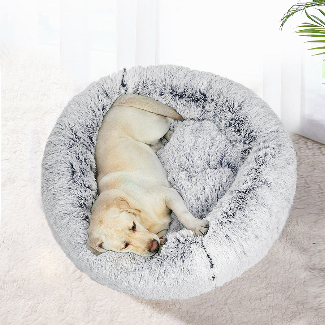 Pet Bed Cat Dog Donut Nest Calming Mat Soft Plush Kennel - image7