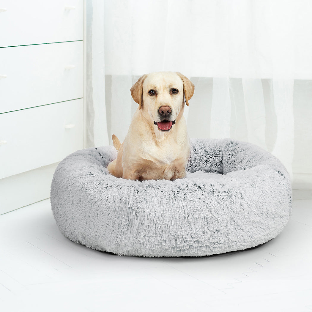 Pet Bed Cat Dog Donut Nest Calming Mat Soft Plush Kennel - image8