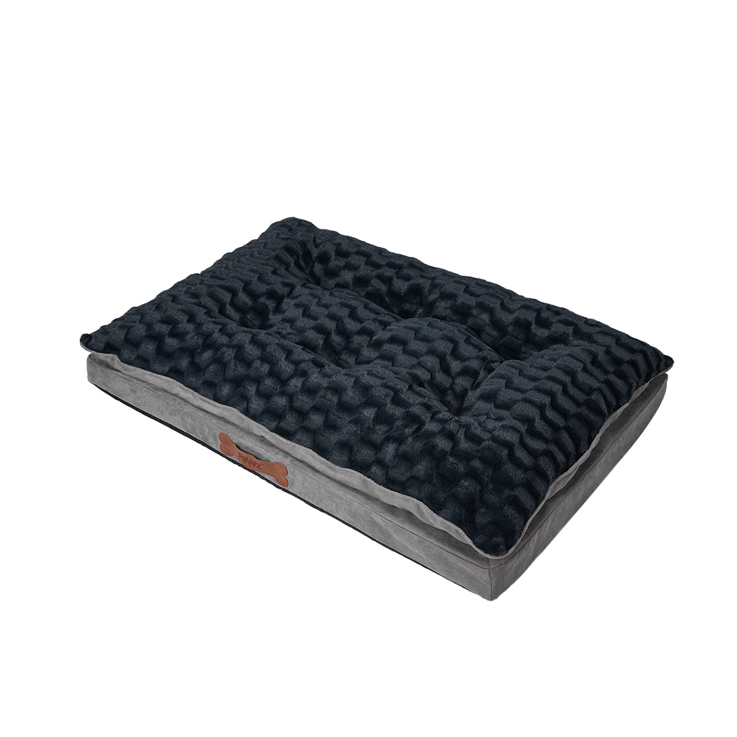 Dog Calming Bed Warm Soft Plush Comfy Sleeping Memory Foam Mattress Dark Grey XL - image2