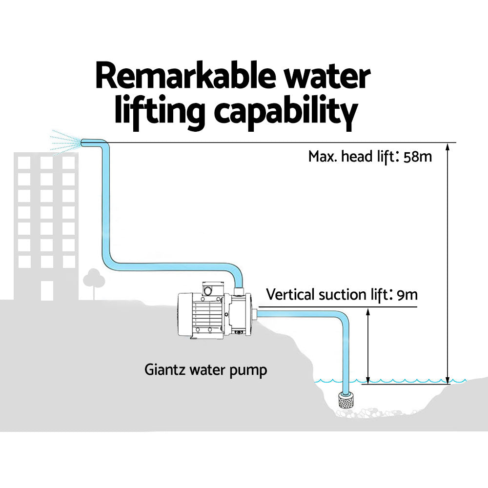 Water Pump High Pressure Multi Stage Farm Rain Tank Irrigation Garden - image6