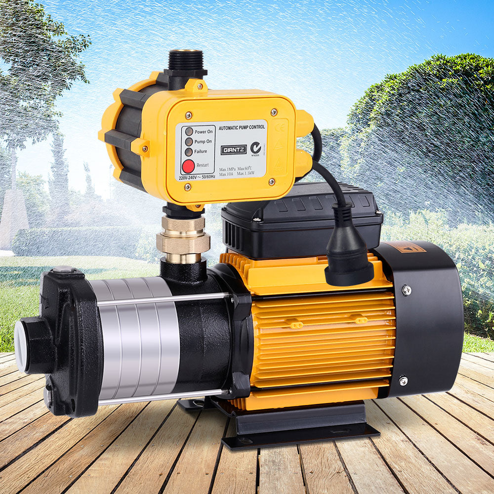 Multi Stage Water Pump Pressure Rain Tank Garden Farm House Irrigation 2000W Yellow Controller - image9