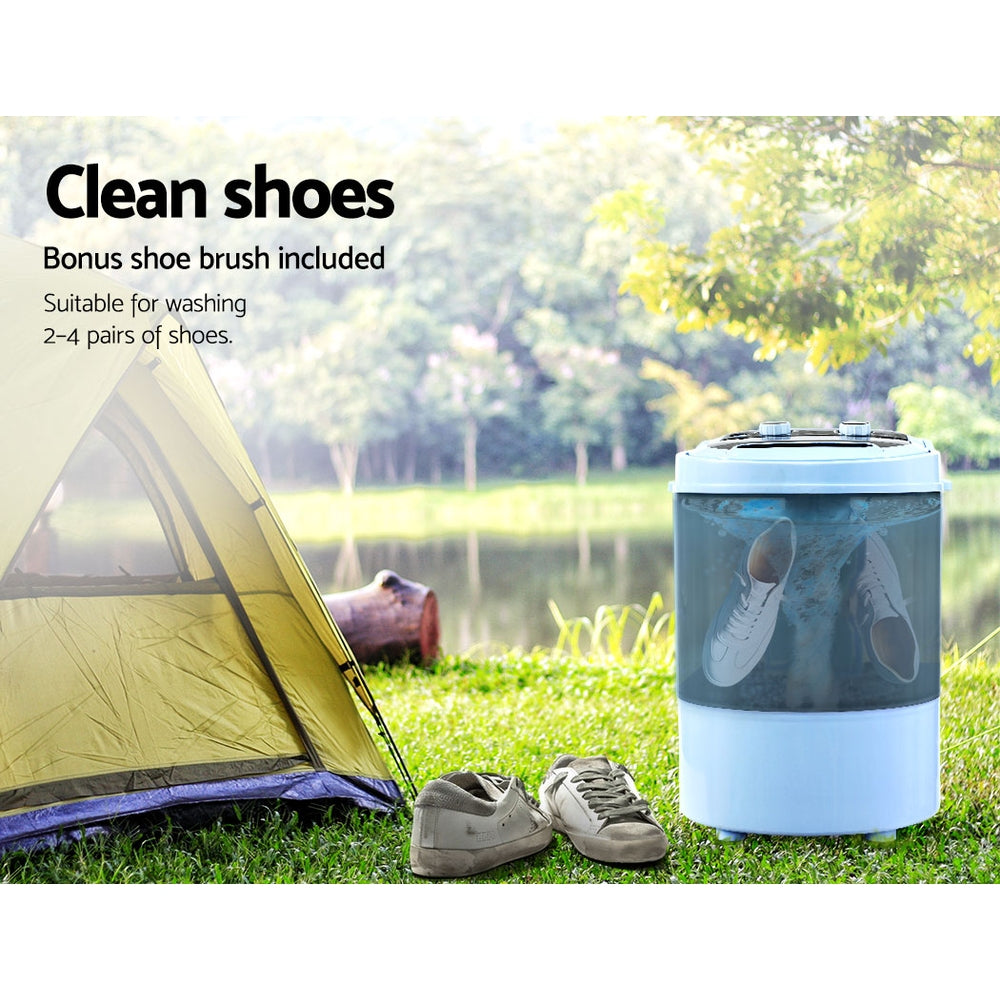 3KG Mini Portable Washing Machine Shoes Wash Top Load Spin Camp Caravan - image4