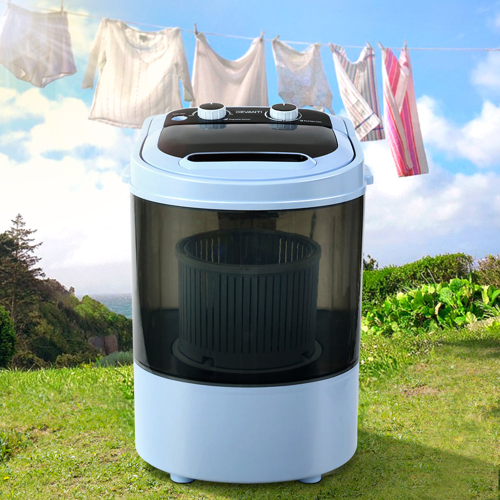 3KG Mini Portable Washing Machine Shoes Wash Top Load Spin Camp Caravan - image7