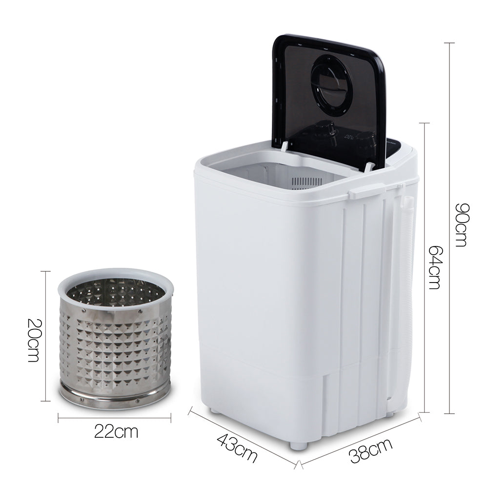 4.6KG Mini Portable Washing Machine - Black - image2