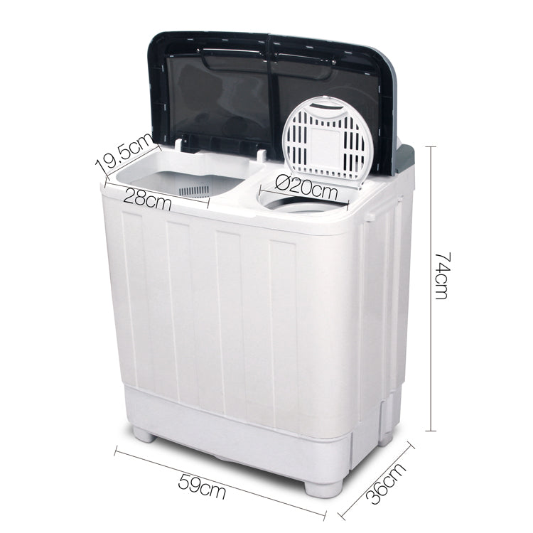 5KG Mini Portable Washing Machine - White - image2