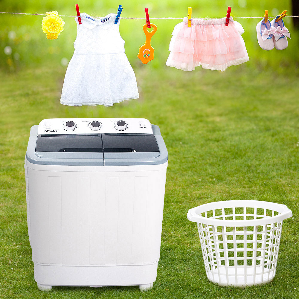 5KG Mini Portable Washing Machine - White - image7