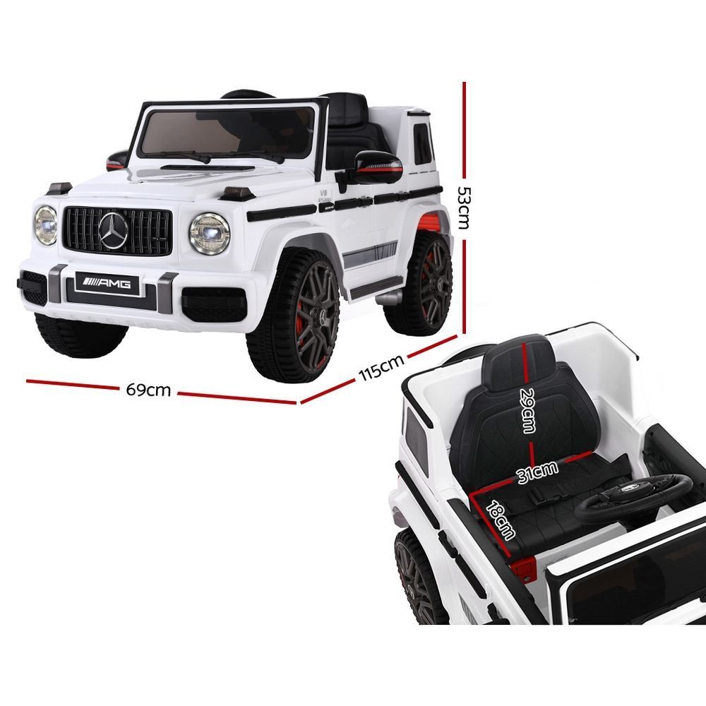 Mercedes-Benz Kids Ride On Car Electric AMG G63 Licensed Remote Cars 12V White - image2