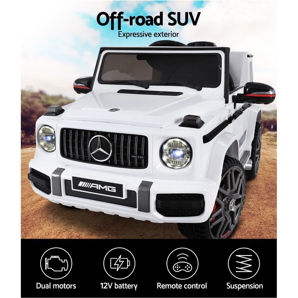 Mercedes-Benz Kids Ride On Car Electric AMG G63 Licensed Remote Cars 12V White - image4