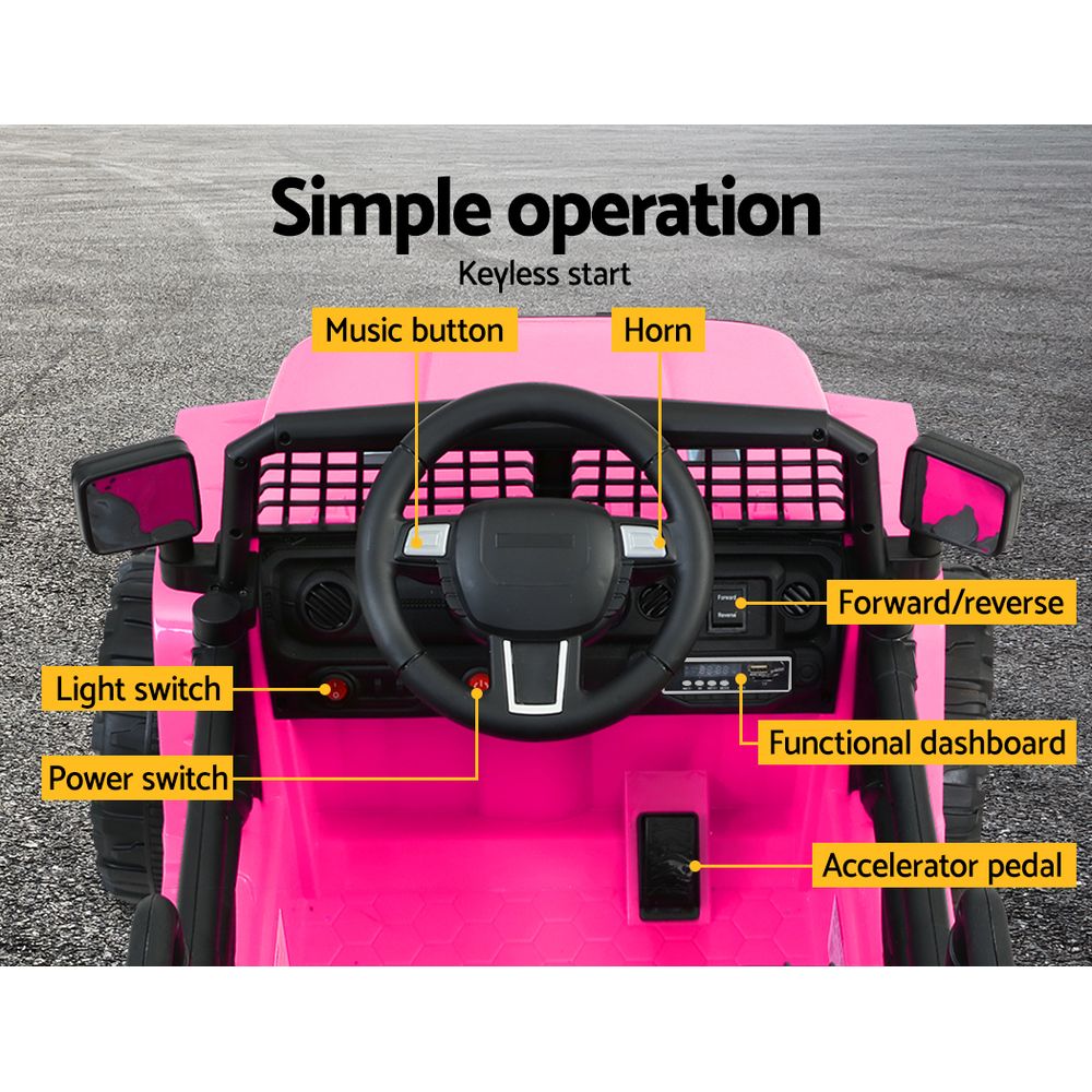 Rigo Kids Ride On Car Electric 12V Car Toys Jeep Battery Remote Control Pink - image5