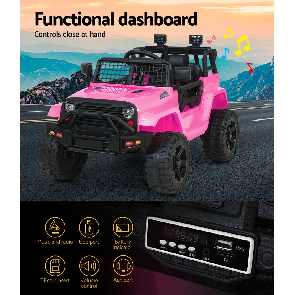 Rigo Kids Ride On Car Electric 12V Car Toys Jeep Battery Remote Control Pink - image6