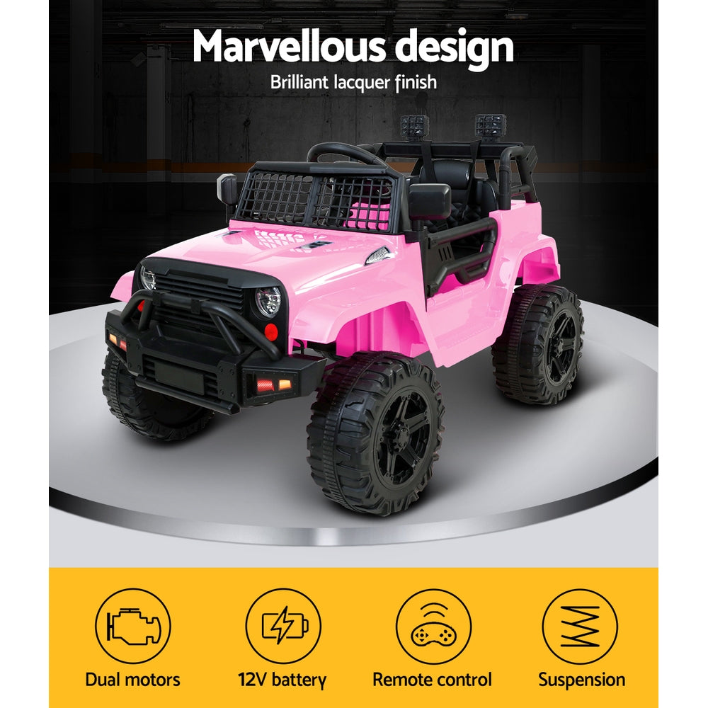 Rigo Kids Ride On Car Electric 12V Car Toys Jeep Battery Remote Control Pink - image11