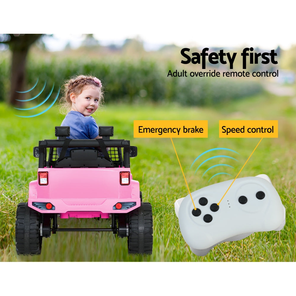 Rigo Kids Ride On Car Electric 12V Car Toys Jeep Battery Remote Control Pink - image12