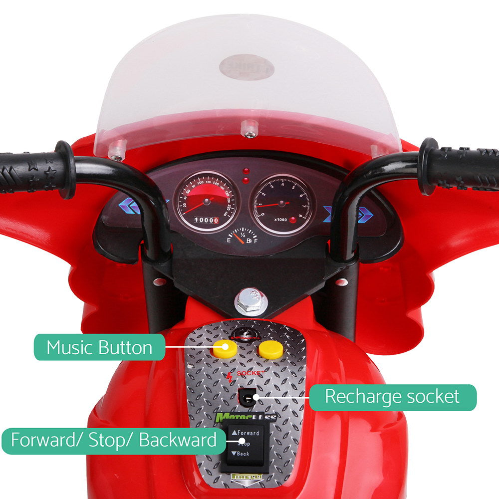 Kids Ride On Motorbike Motorcycle Car Red - image5