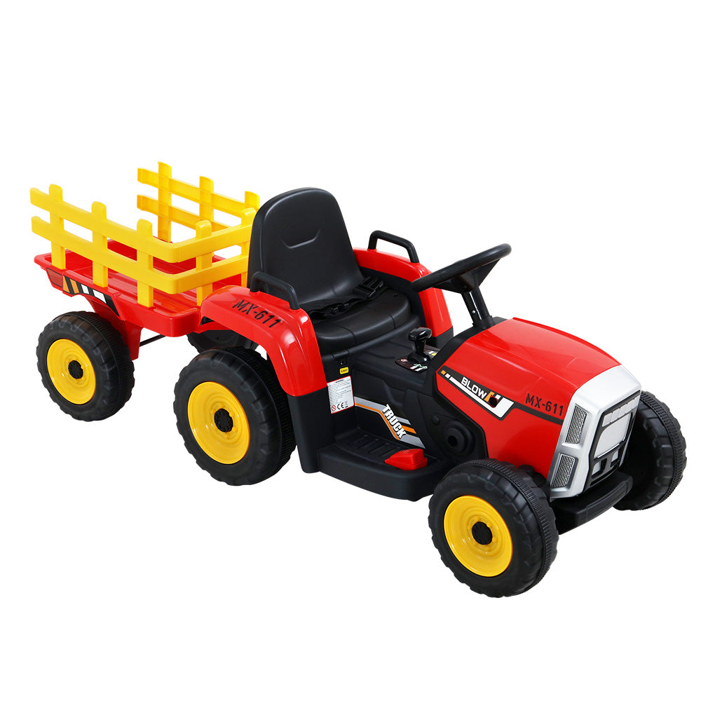 Rigo Ride On Car Tractor Toy Kids Electric Cars 12V Battery Child Toddlers Red - image3