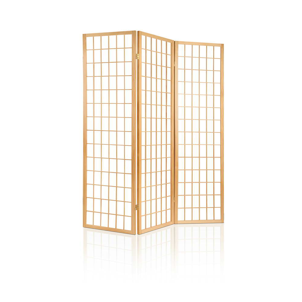 3 Panel Wooden Room Divider - Natural - image1