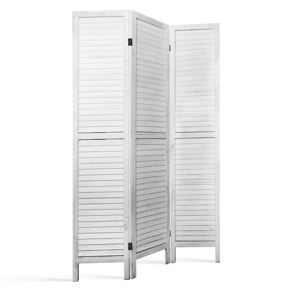 Room Divider Privacy Screen Foldable Partition Stand 3 Panel White - image3