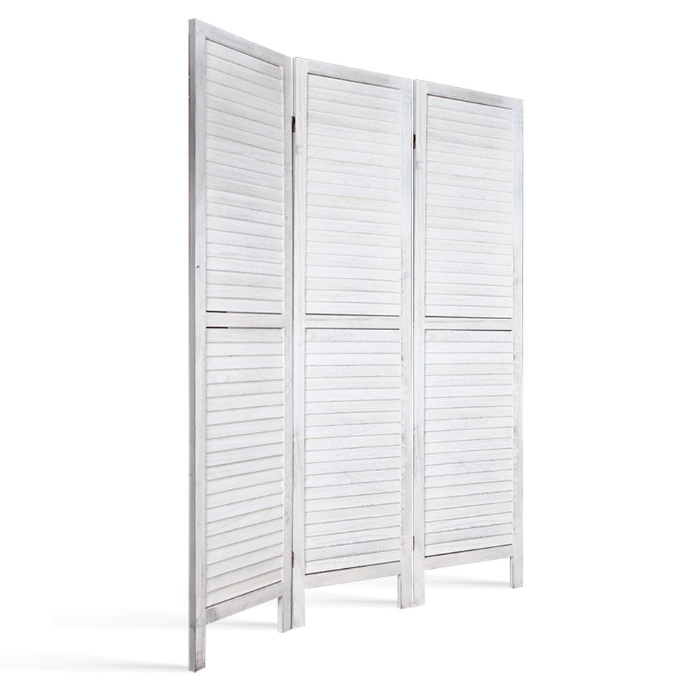 Room Divider Privacy Screen Foldable Partition Stand 3 Panel White - image4