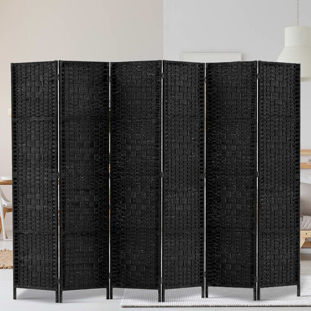 6 Panel Room Divider - Black - image7