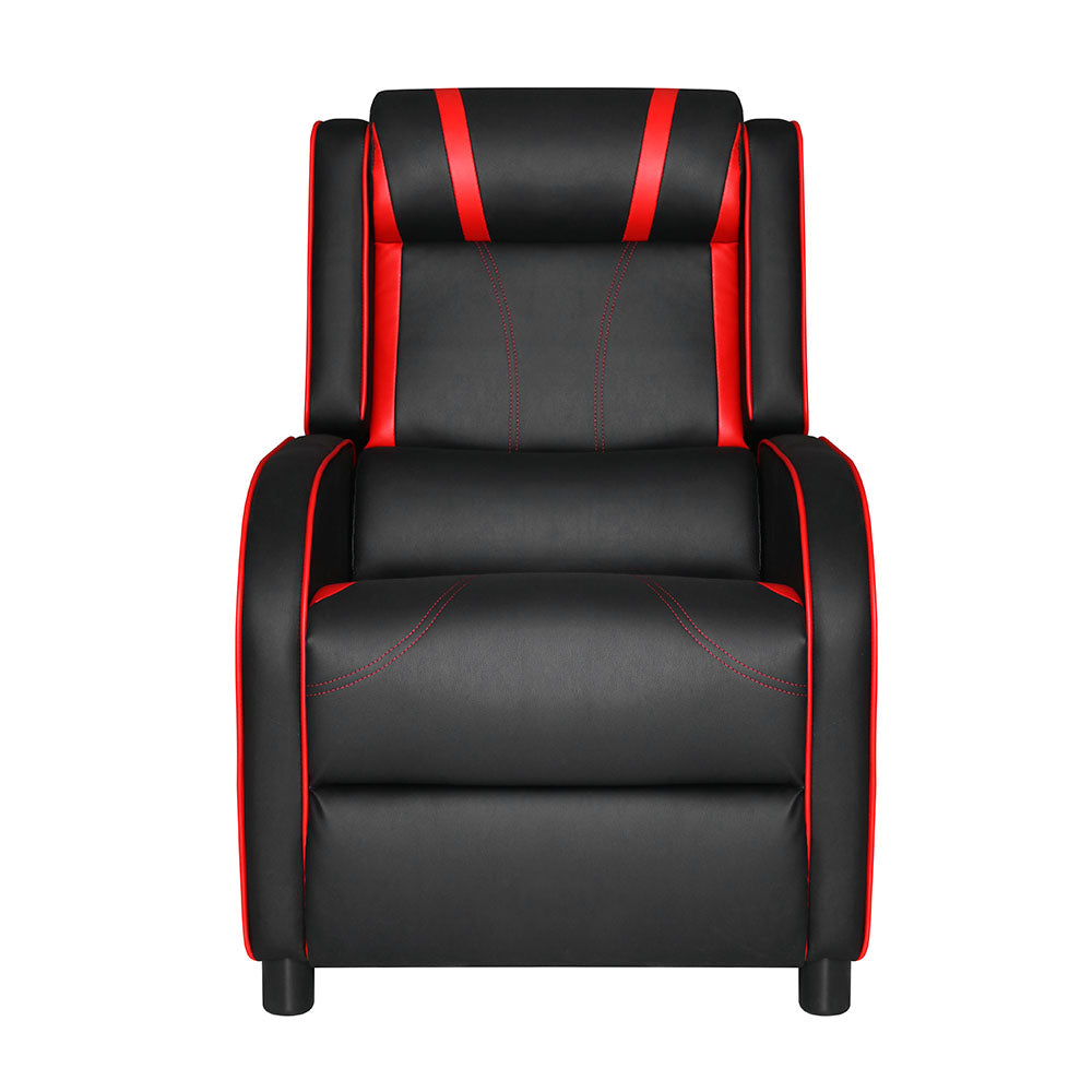 Recliner Chair Gaming Racing Armchair Lounge Sofa Chairs Leather Black - image3