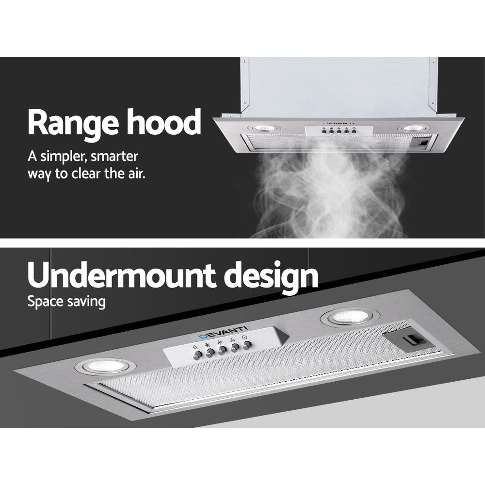 Range Hood Rangehood Undermount Built In Stainless Steel Canopy 52cm 520mm - image3