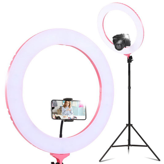 19" LED Ring Light 6500K 5800LM Dimmable Diva With Stand Make Up Studio Video - image1