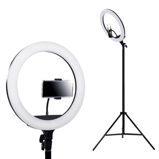 14" LED Ring Light 5600K 3000LM Dimmable Stand MakeUp Studio Video - image1