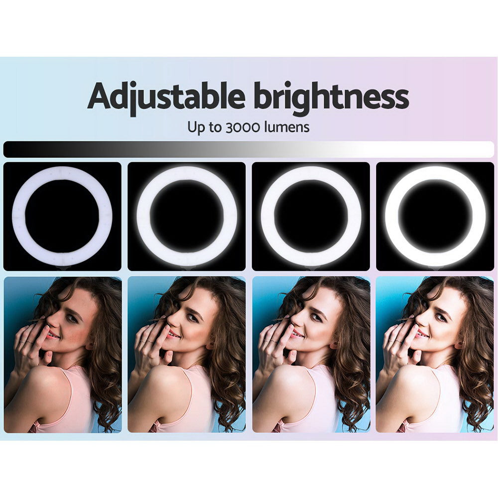 14" LED Ring Light 5600K 3000LM Dimmable Stand MakeUp Studio Video - image5