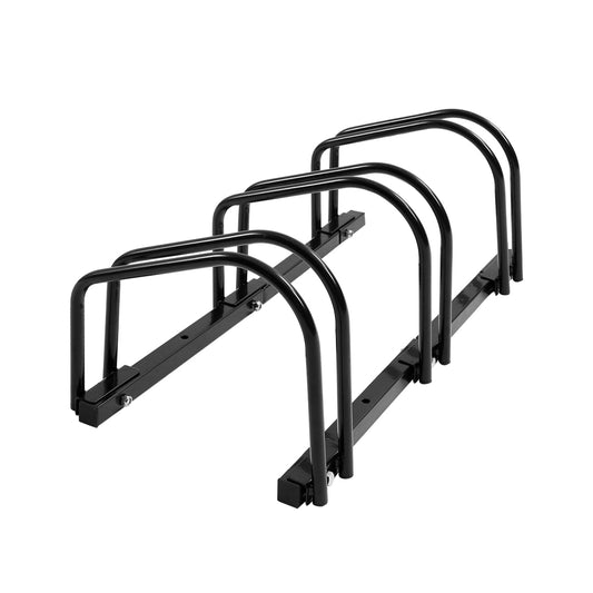 3 Bike Floor Parking Rack Bikes Stand Bicycle Instant Storage Cycling Portable - image1
